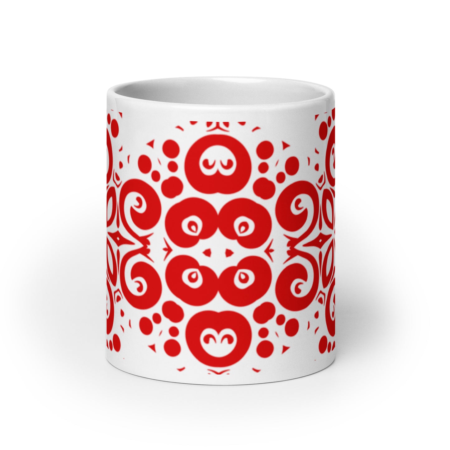 InkFlow Lotus ceramic coffee mug - 11 oz - front view
