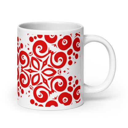 InkFlow Lotus ceramic coffee mug - 11 oz - handle on right