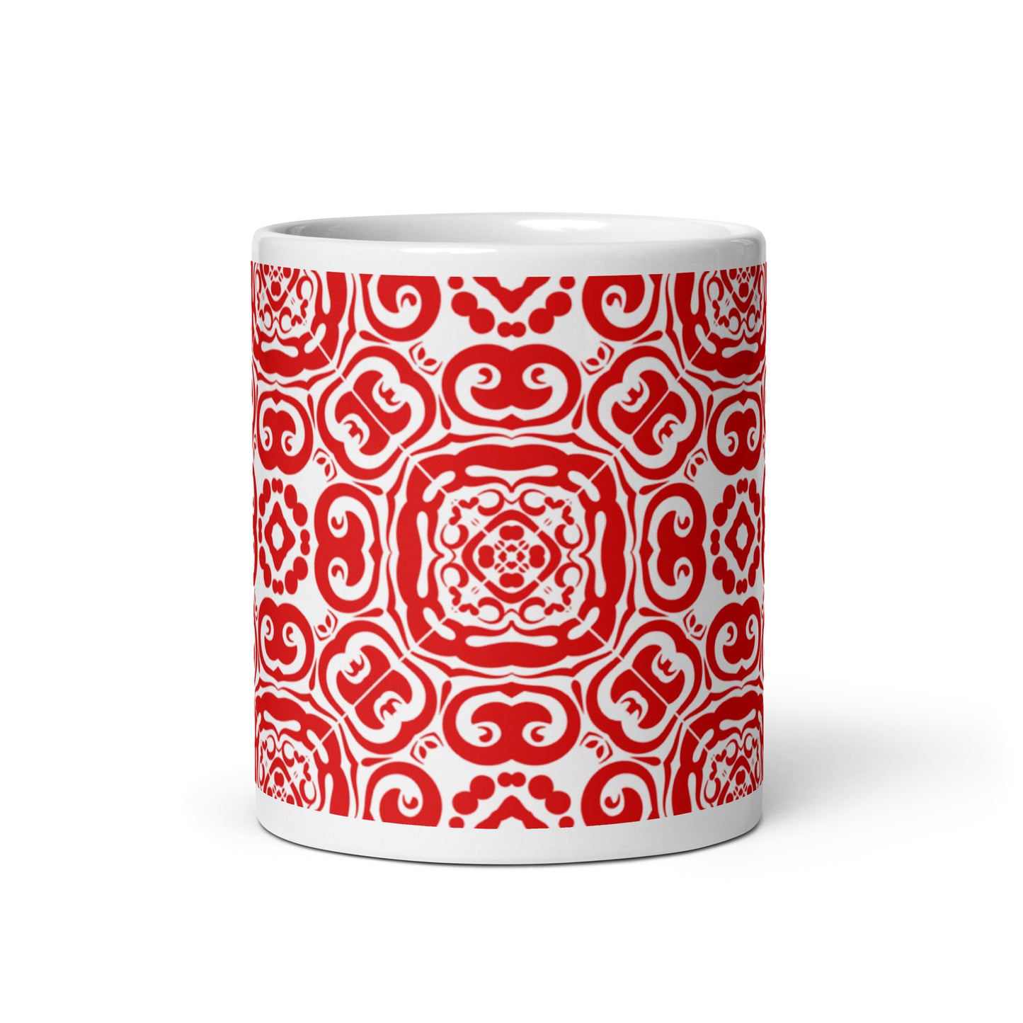 InkFlow Medallion ceramic coffee mug - 15 oz - front view