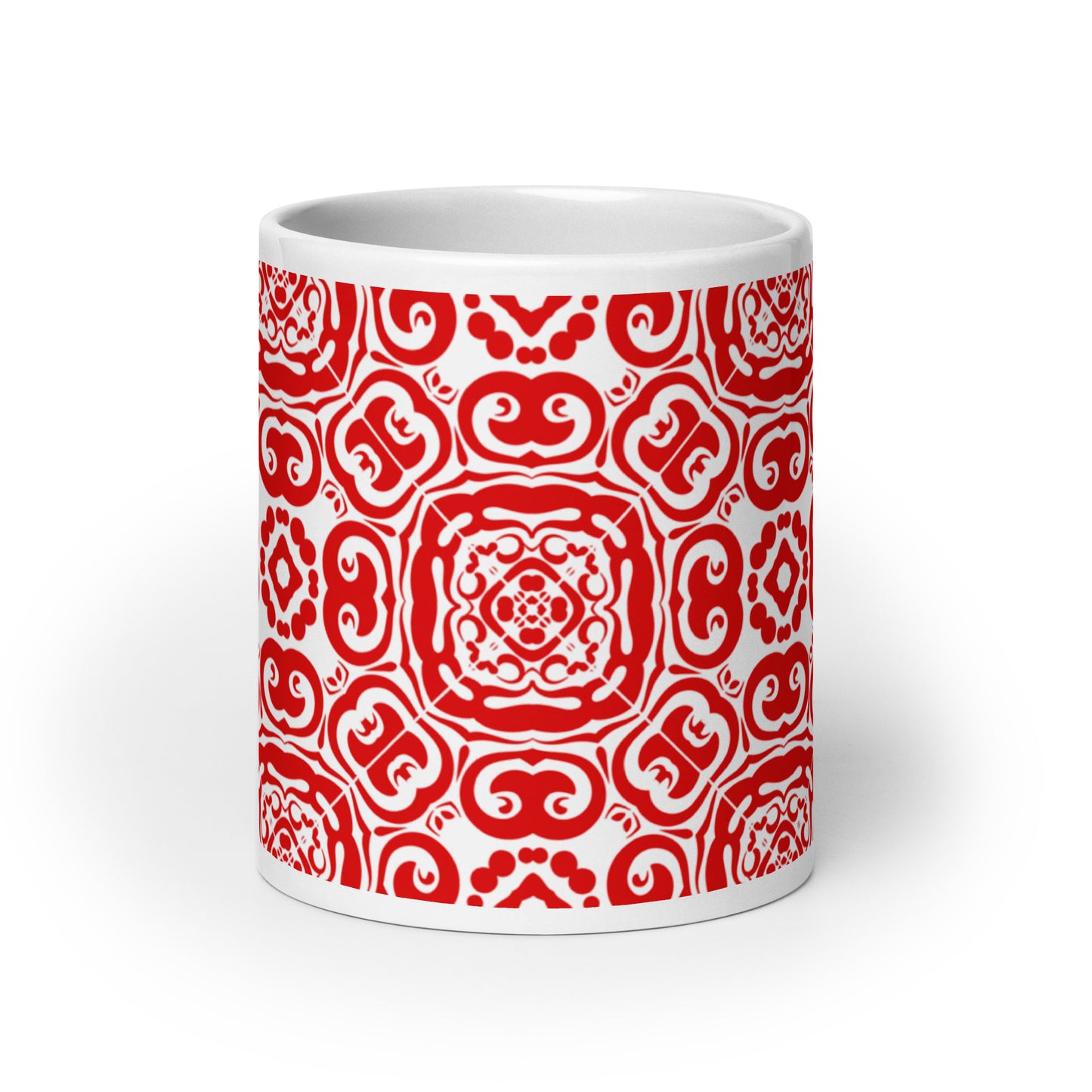 InkFlow Medallion ceramic coffee mug - 11 oz - front view