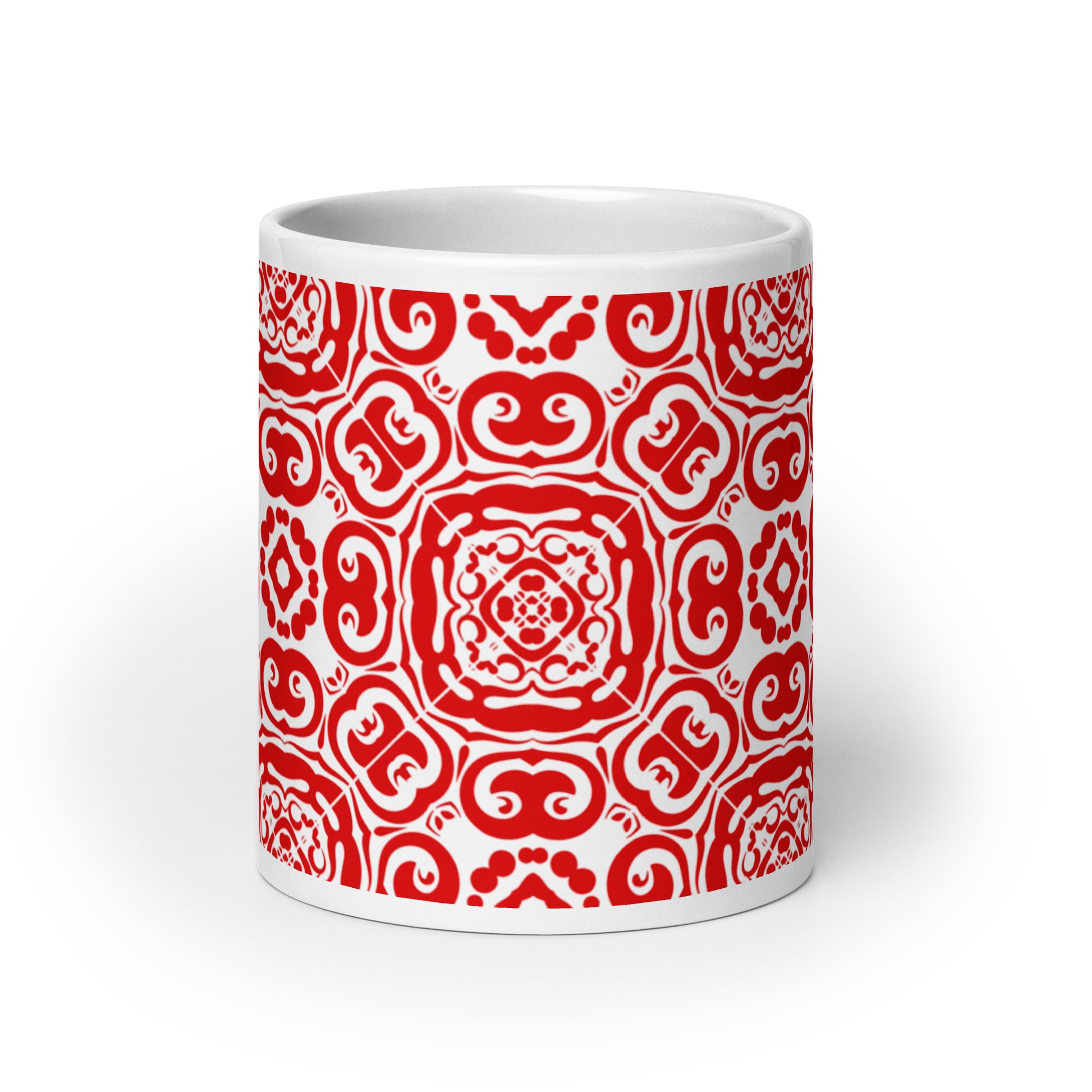 InkFlow Medallion ceramic coffee mug - 11 oz - front view