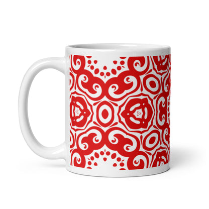 InkFlow Orbit ceramic coffee mug - 15 oz - handle on left