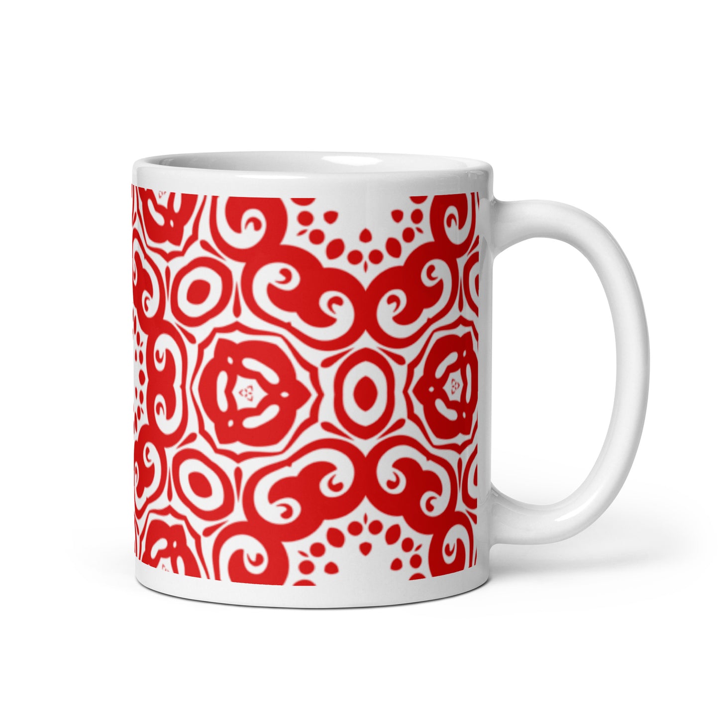 InkFlow Orbit ceramic coffee mug - 15 oz - handle on right