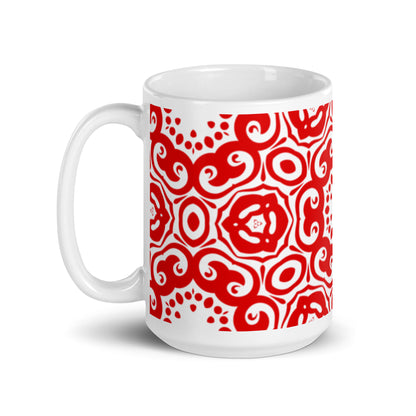 InkFlow Orbit ceramic coffee mug - 20 oz - handle on left