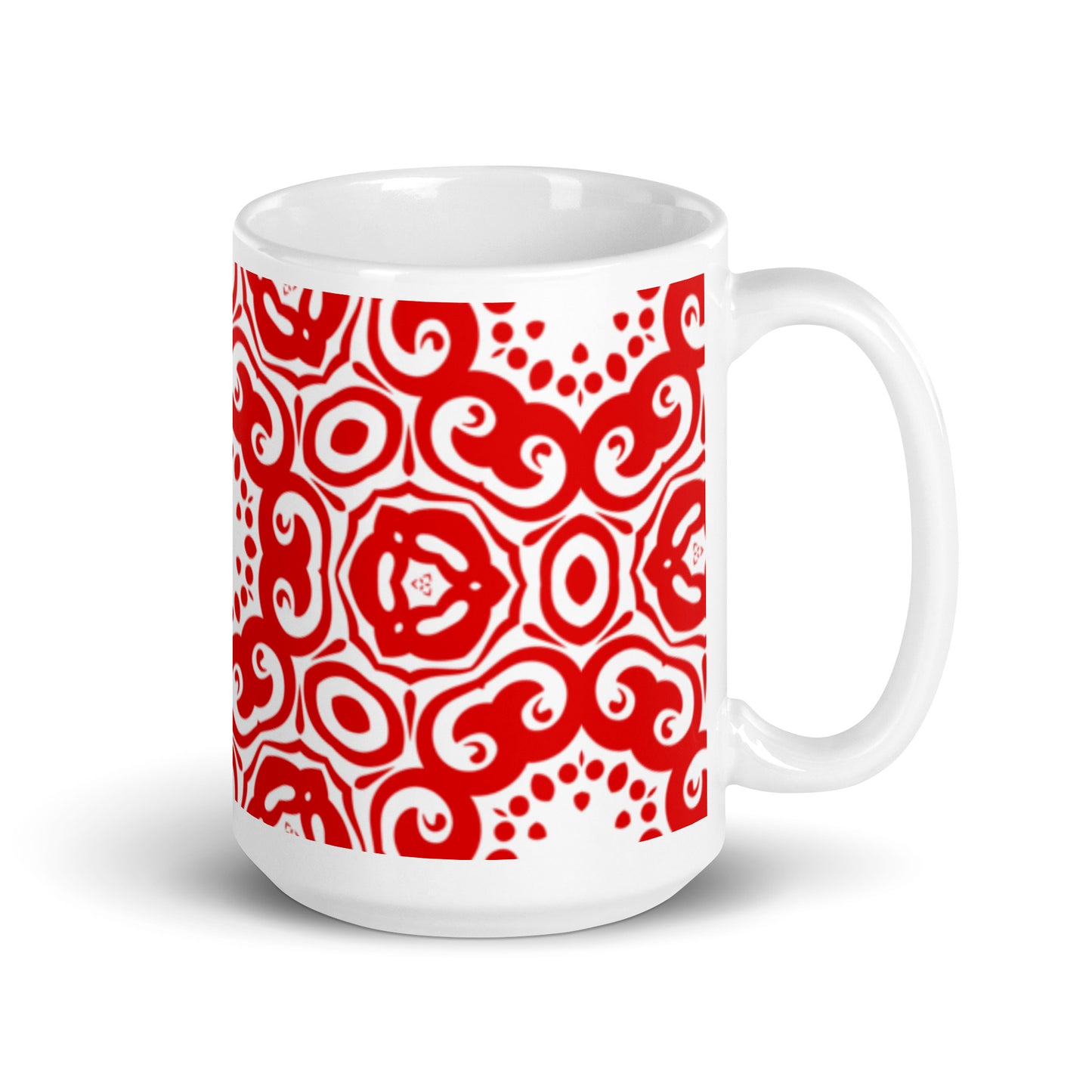 InkFlow Orbit ceramic coffee mug - 20 oz - handle on right