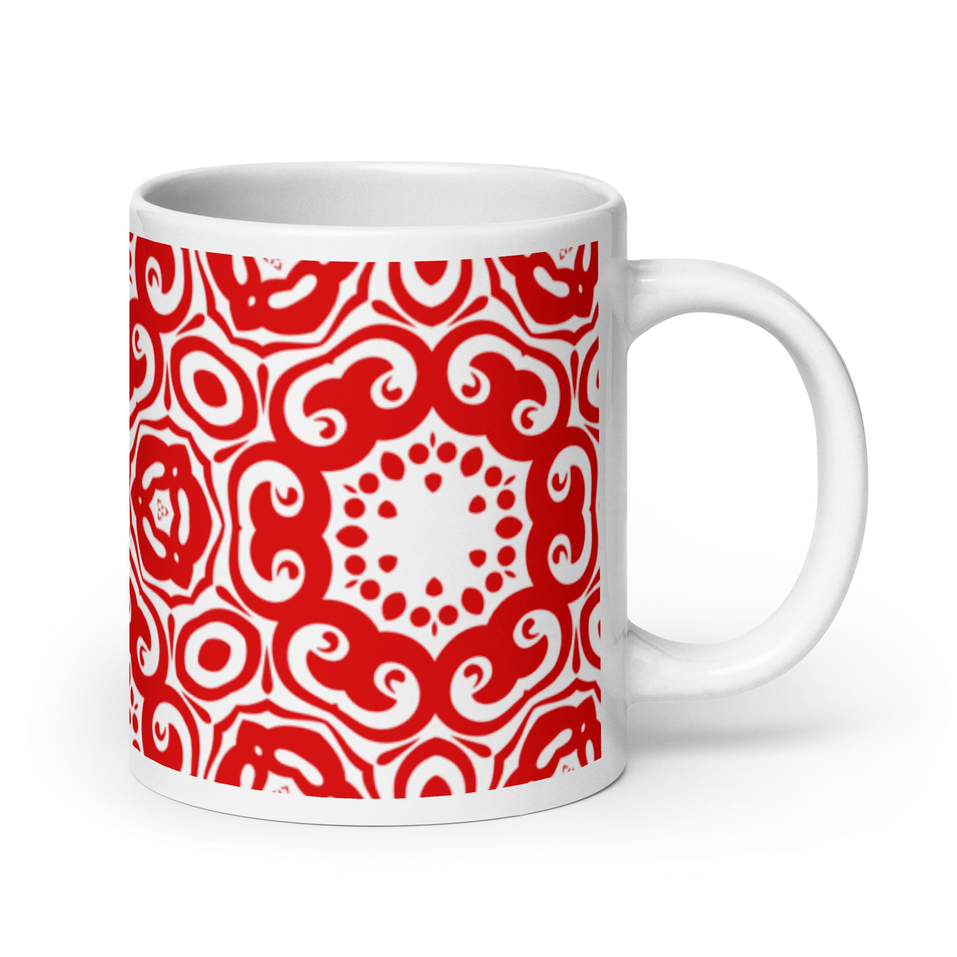 InkFlow Orbit ceramic coffee mug - 11 oz - handle on right