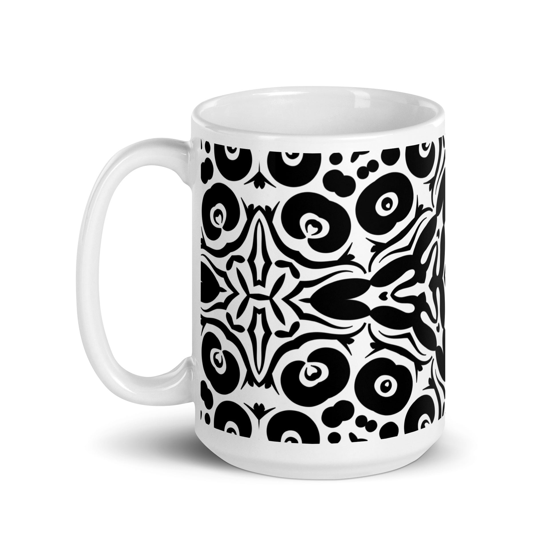 InkFlow Petal ceramic coffee mug - 20 oz - handle on left