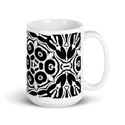 InkFlow Petal ceramic coffee mug - 15 oz - handle on right