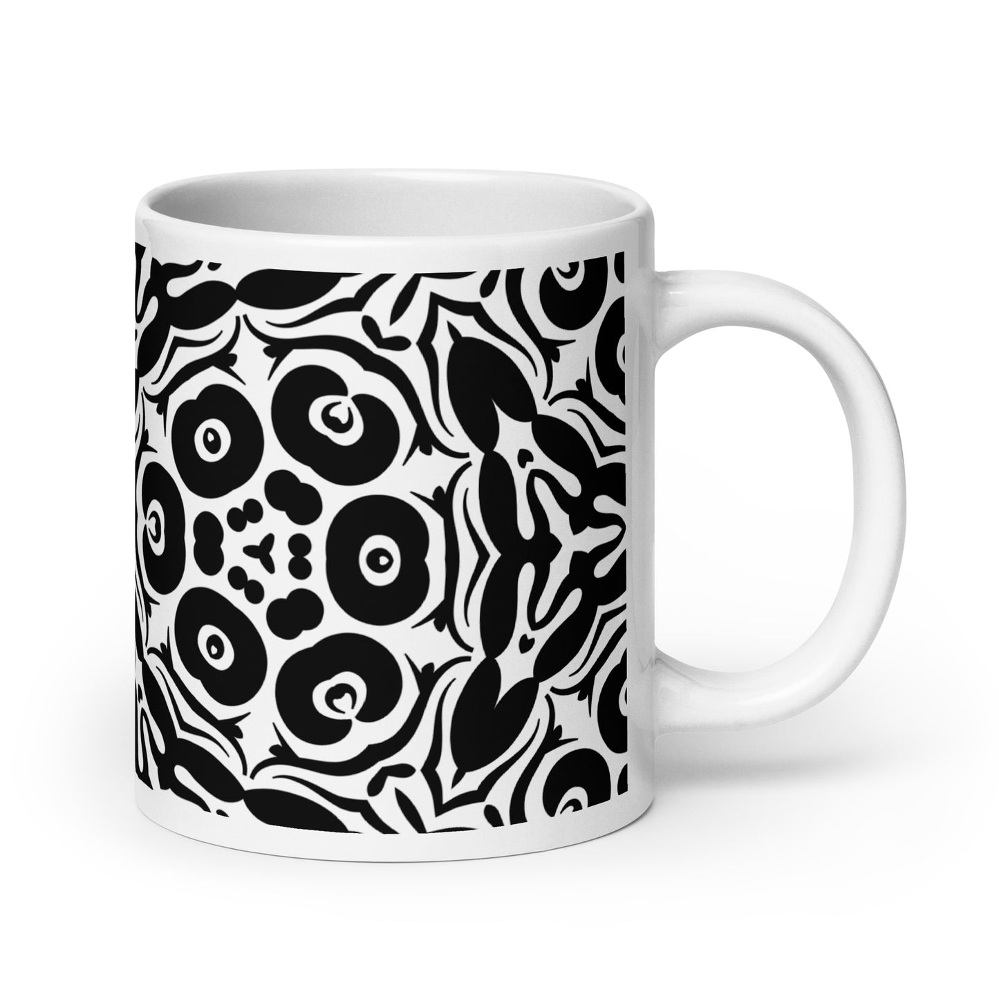 InkFlow Petal ceramic coffee mug - 11 oz - handle on right