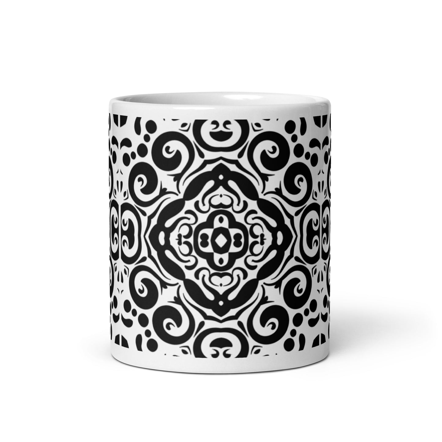 InkFlow Spiral ceramic coffee mug - 15 oz - front view