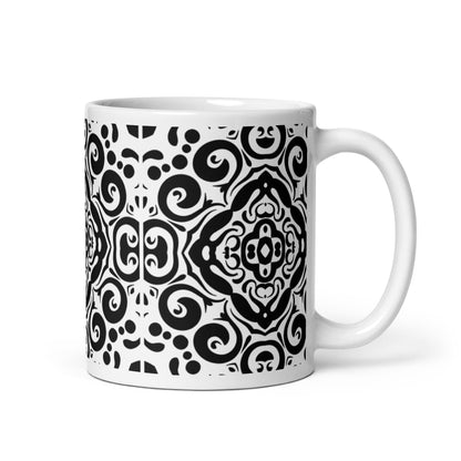 InkFlow Spiral ceramic coffee mug - 15 oz - handle on right