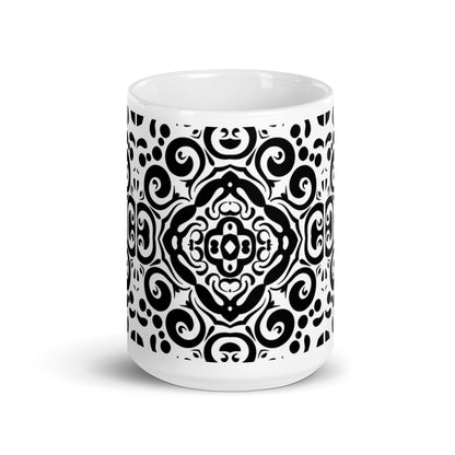 InkFlow Spiral ceramic coffee mug - 20 oz - front view