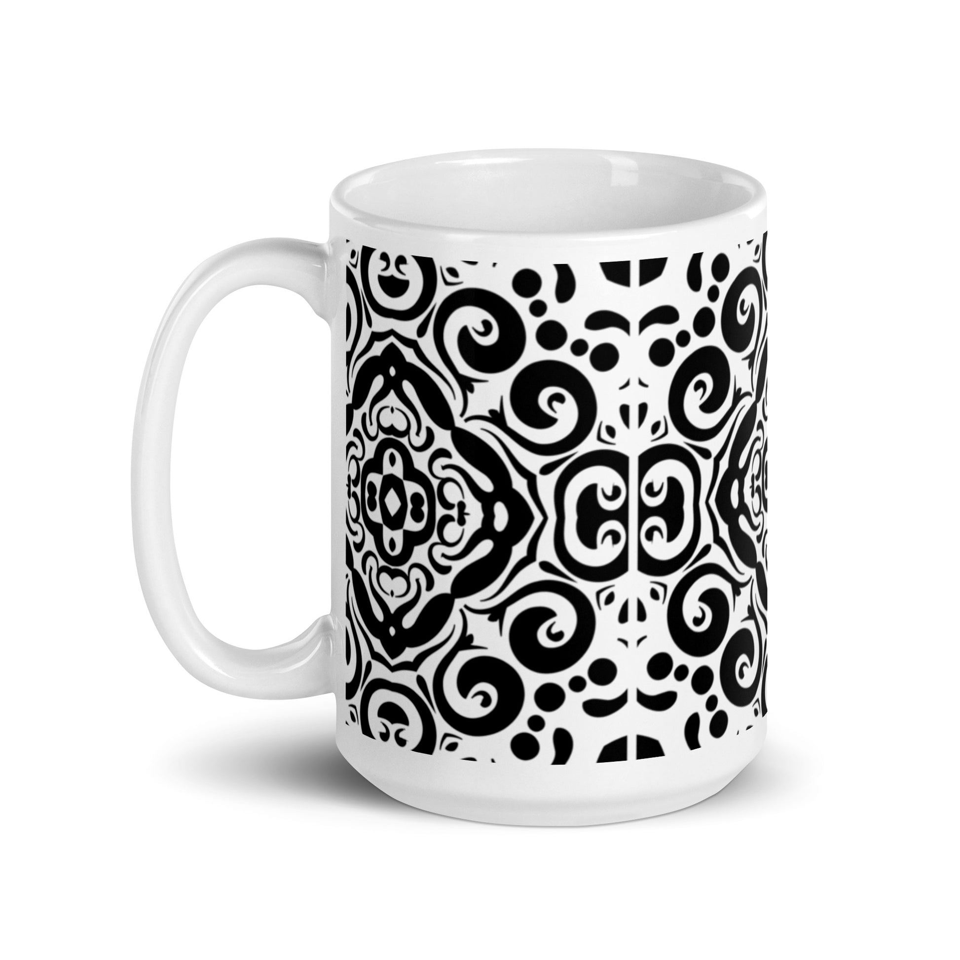 InkFlow Spiral ceramic coffee mug - 20 oz - handle on left