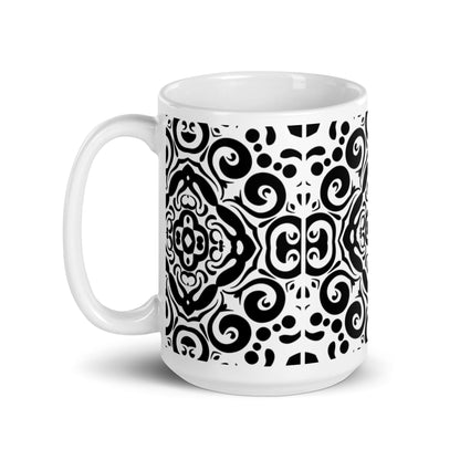 InkFlow Spiral ceramic coffee mug - 20 oz - handle on left