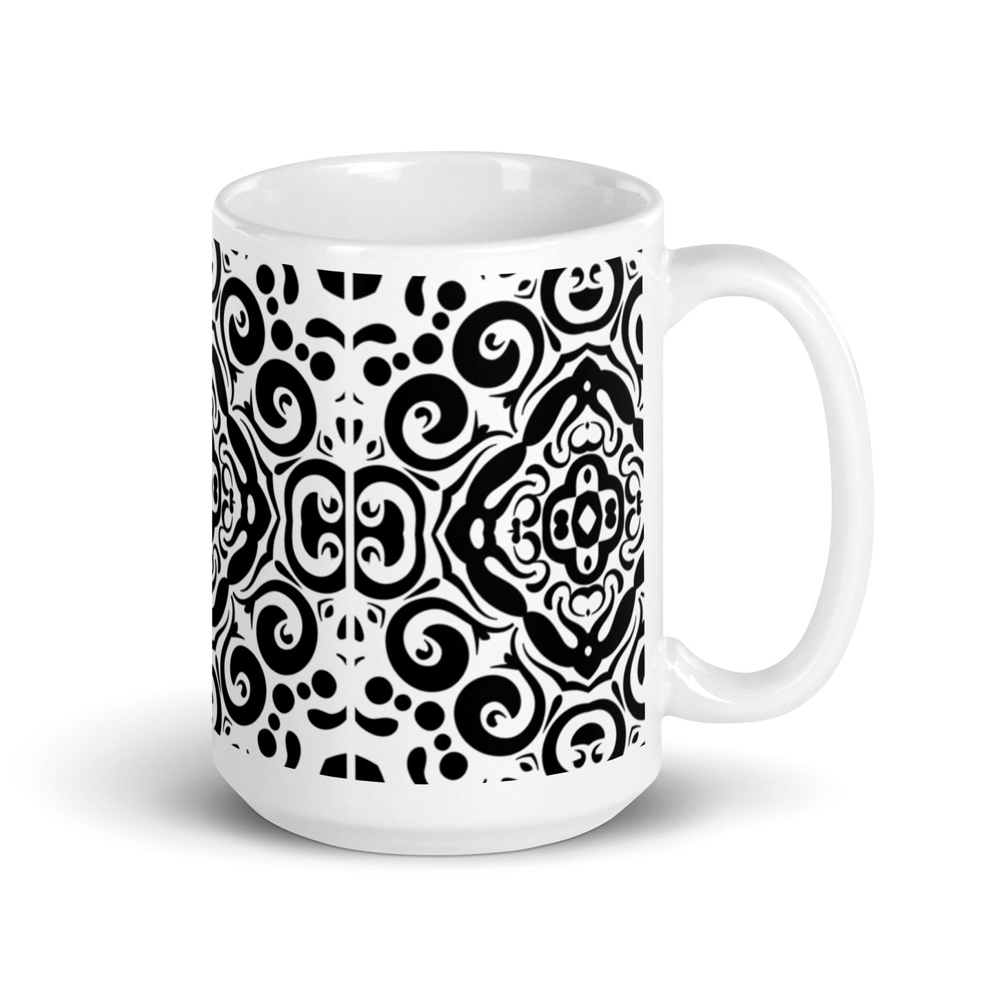 InkFlow Spiral ceramic coffee mug - 20 oz - handle on right