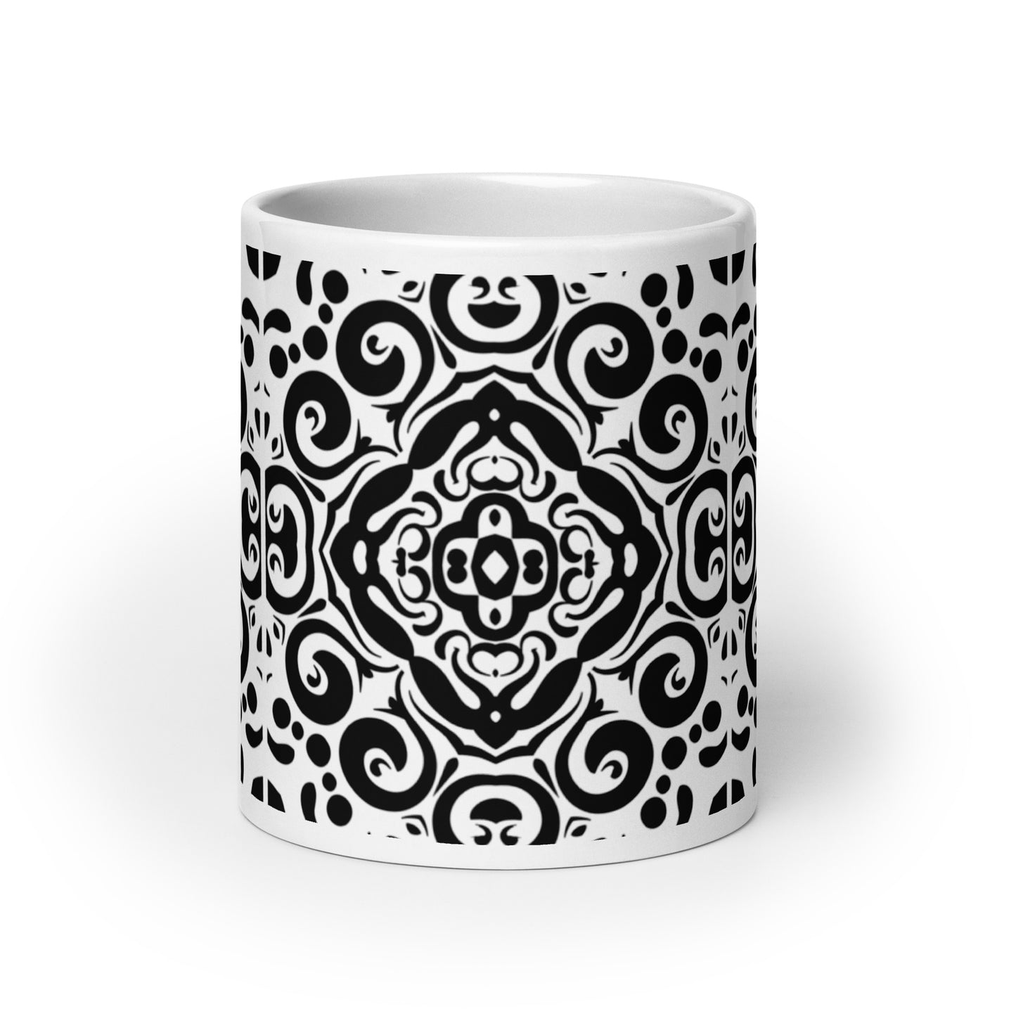InkFlow Spiral ceramic coffee mug - 11 oz - front view