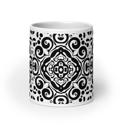 InkFlow Spiral ceramic coffee mug - 11 oz - front view