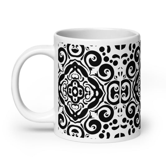 InkFlow Spiral ceramic coffee mug - 11 oz - handle on left