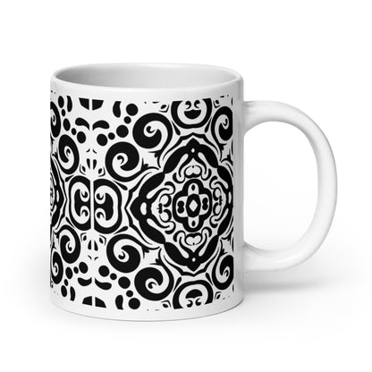 InkFlow Spiral ceramic coffee mug - 11 oz - handle on right