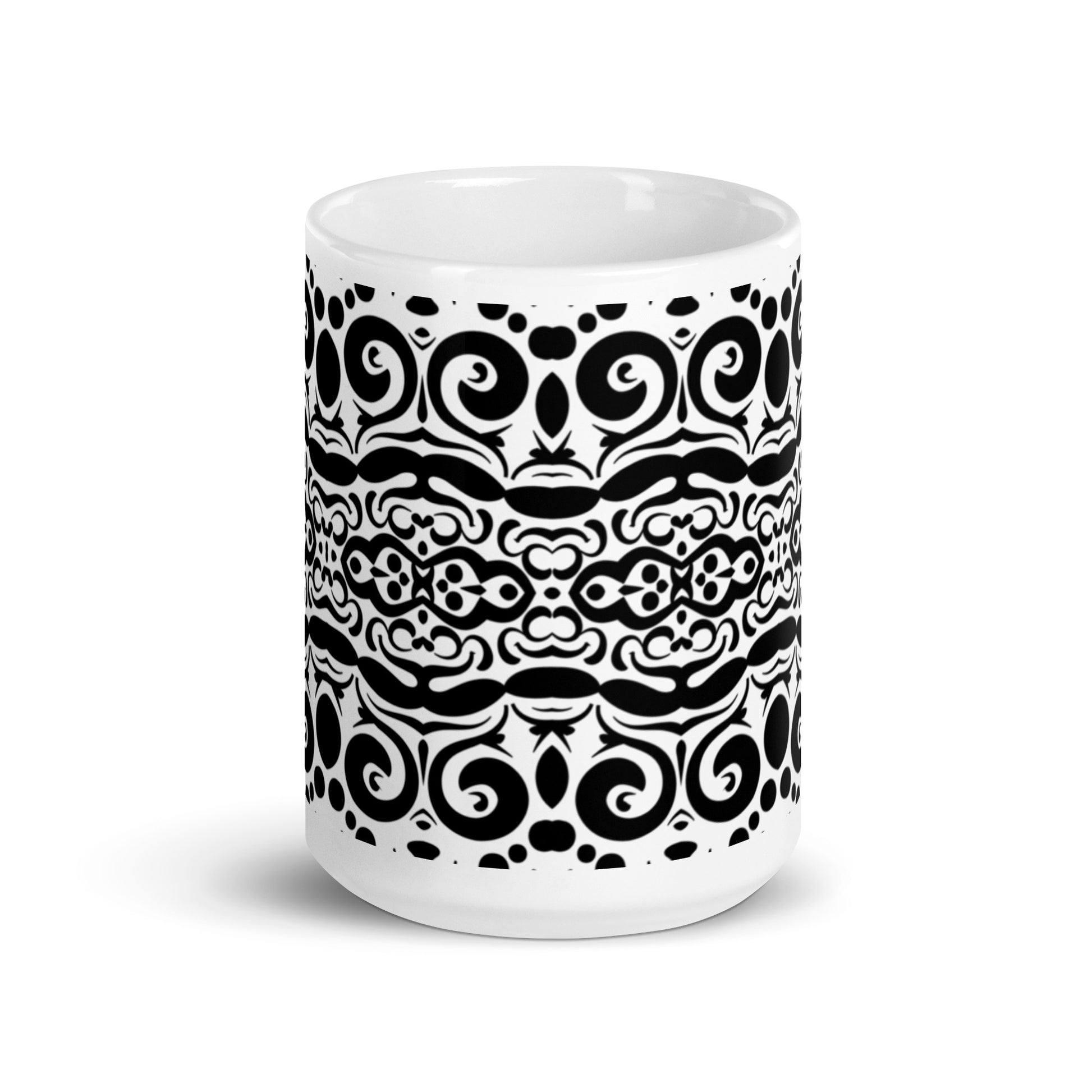 InkFlow Weave ceramic coffee mug - 20 oz - front view