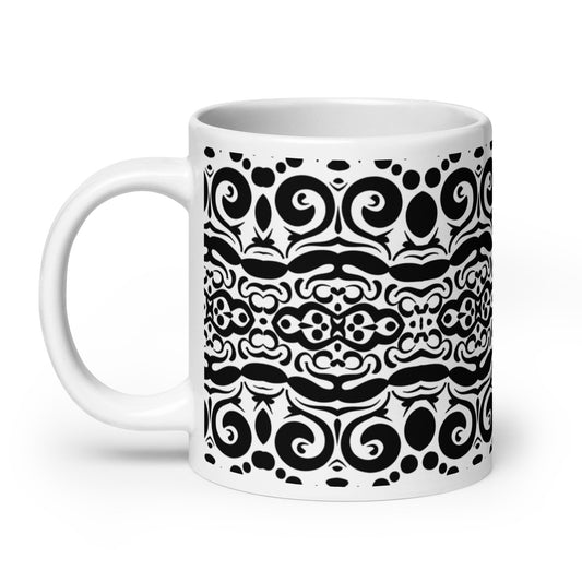 InkFlow Weave ceramic coffee mug - 11 oz - handle on left