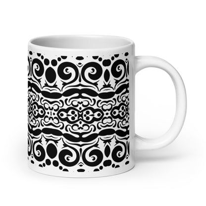 InkFlow Weave ceramic coffee mug - 11 oz - handle on right