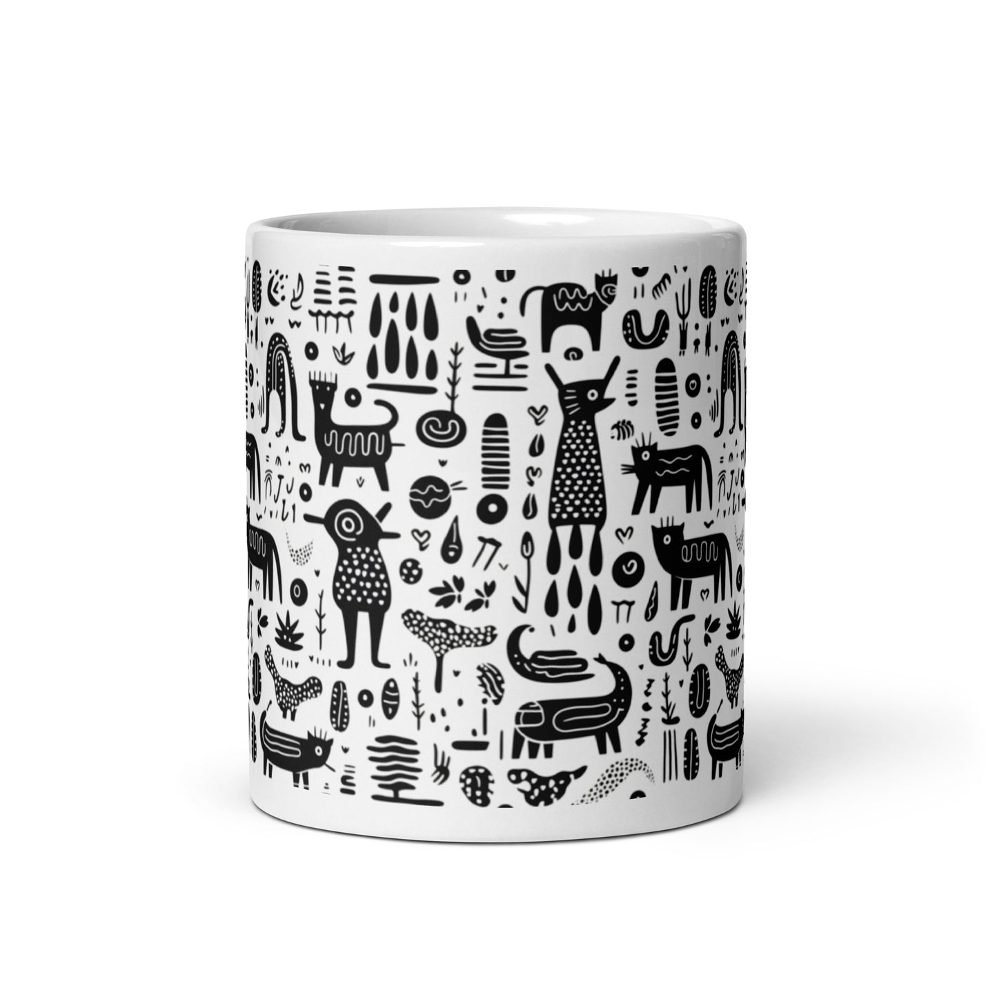 Inkstone Bestiary ceramic coffee mug - 11 oz - front view