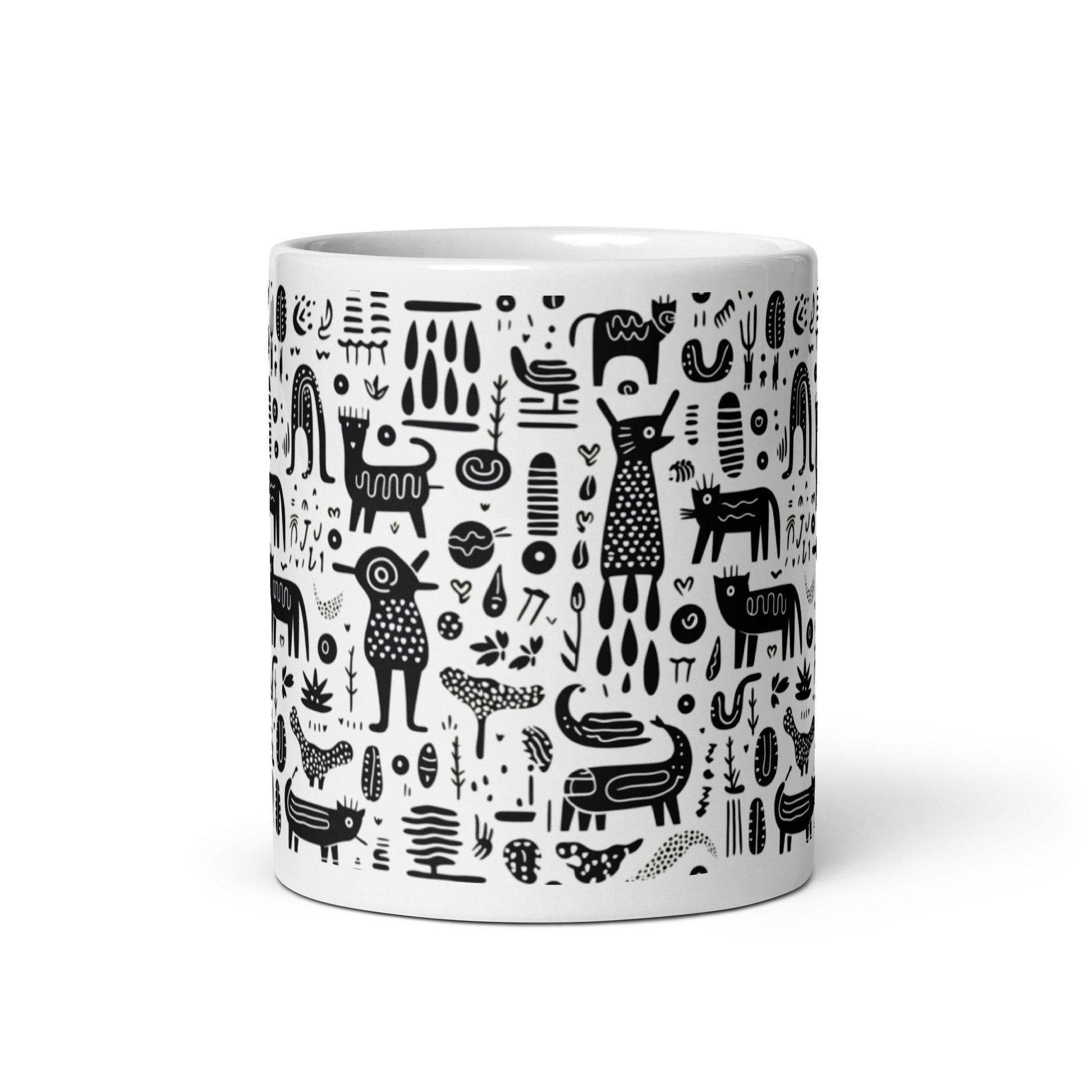 Inkstone Bestiary ceramic coffee mug - 11 oz - front view