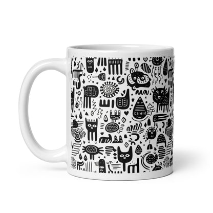 Inkstone Cipher ceramic coffee mug - 11 oz - handle on left
