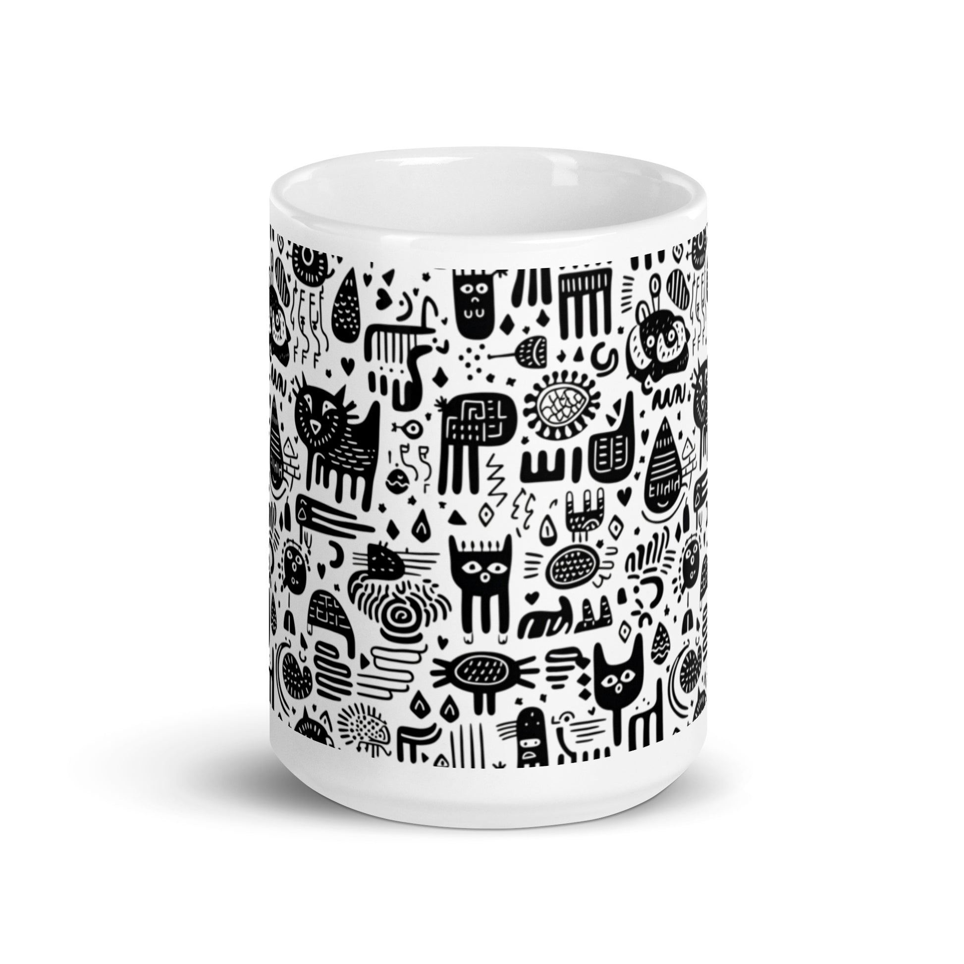 Inkstone Cipher ceramic coffee mug - 15 oz - front view