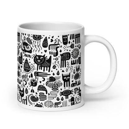 Inkstone Cipher ceramic coffee mug - 20 oz - handle on right