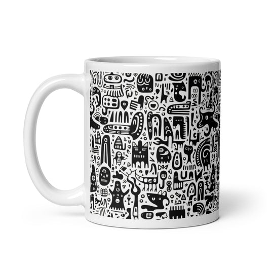 Inkstone Hound ceramic coffee mug - 11 oz - handle on left