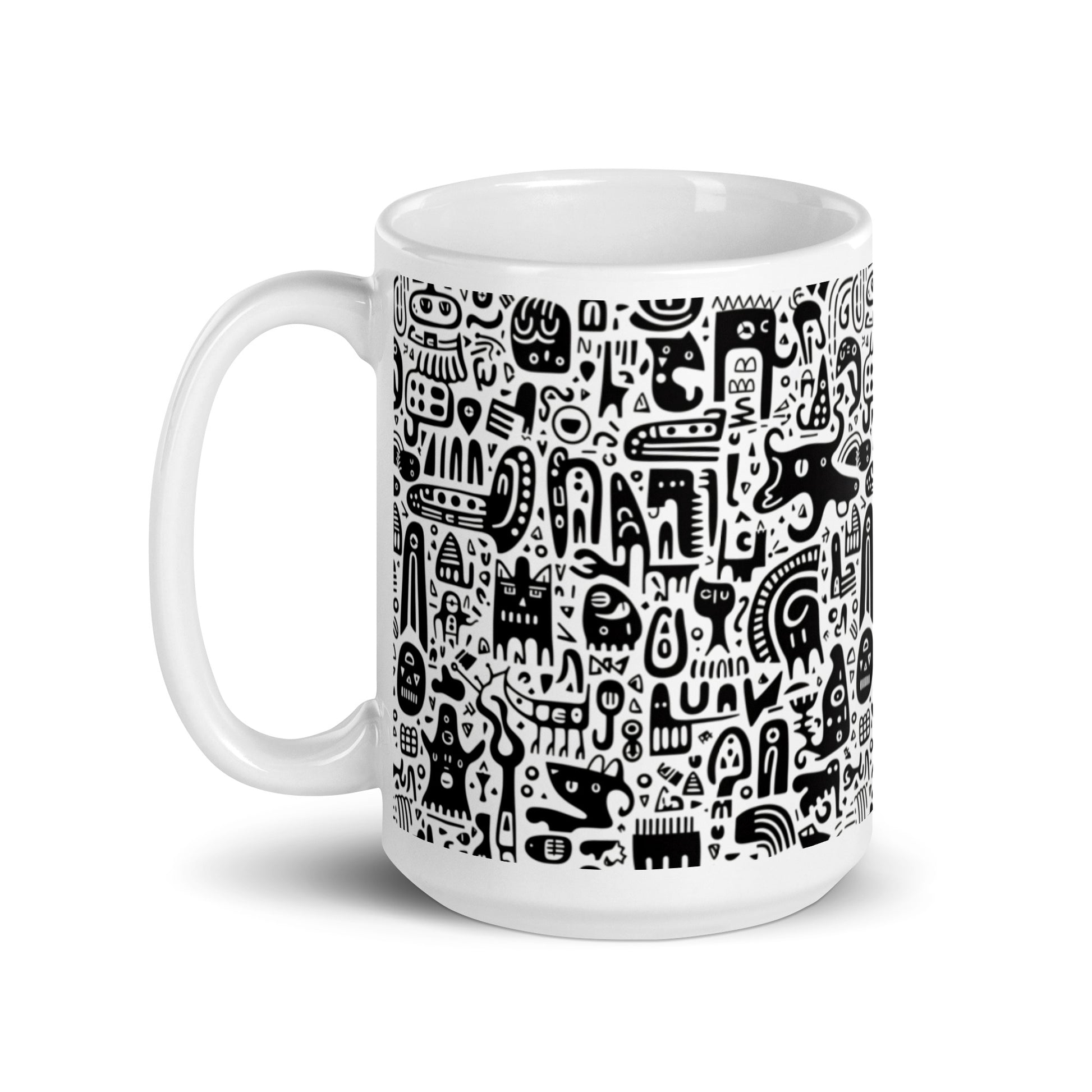 Inkstone Hound ceramic coffee mug - 15 oz - handle on left