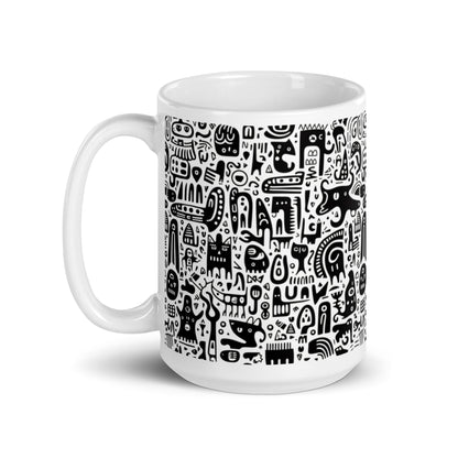 Inkstone Hound ceramic coffee mug - 15 oz - handle on left
