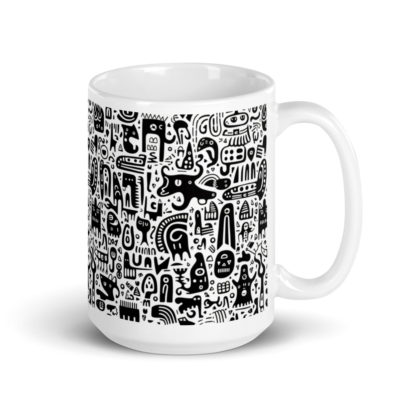 Inkstone Hound ceramic coffee mug - 15 oz - handle on right