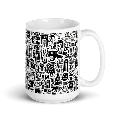 Inkstone Hound ceramic coffee mug - 15 oz - handle on right