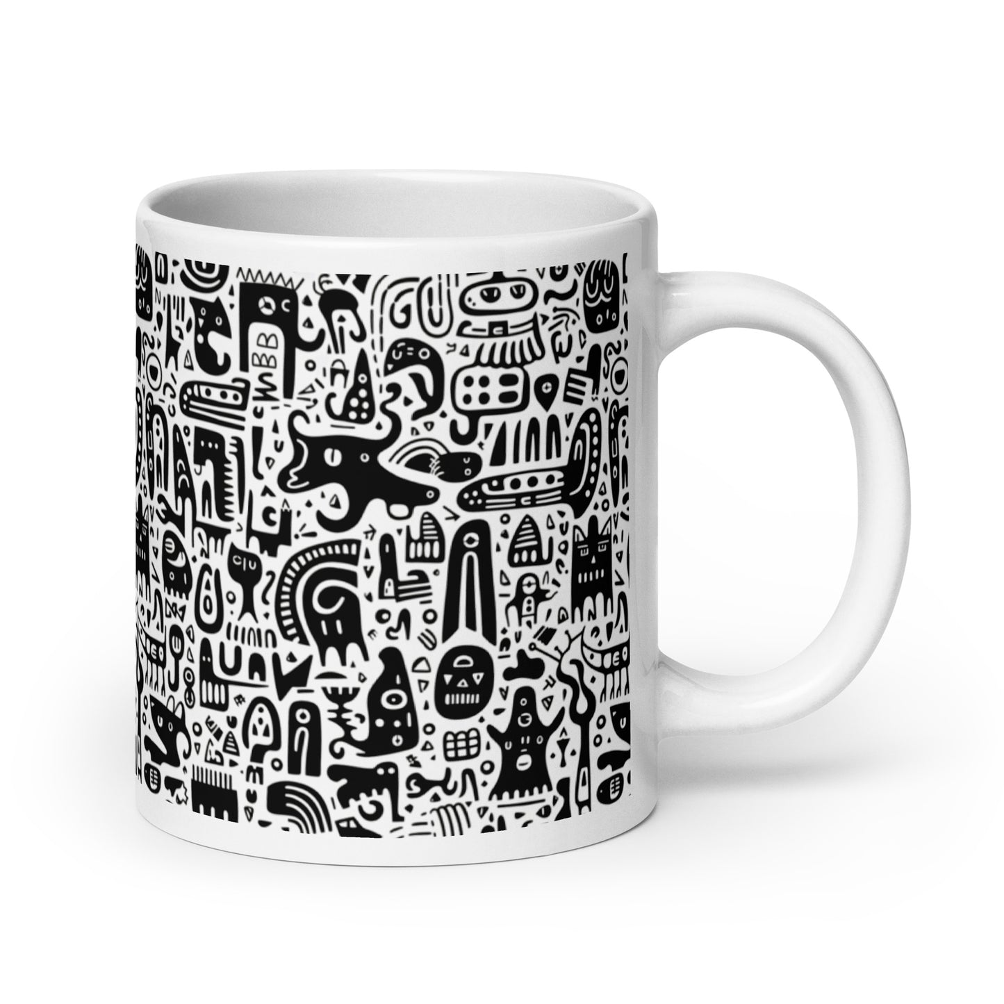 Inkstone Hound ceramic coffee mug - 20 oz - handle on right
