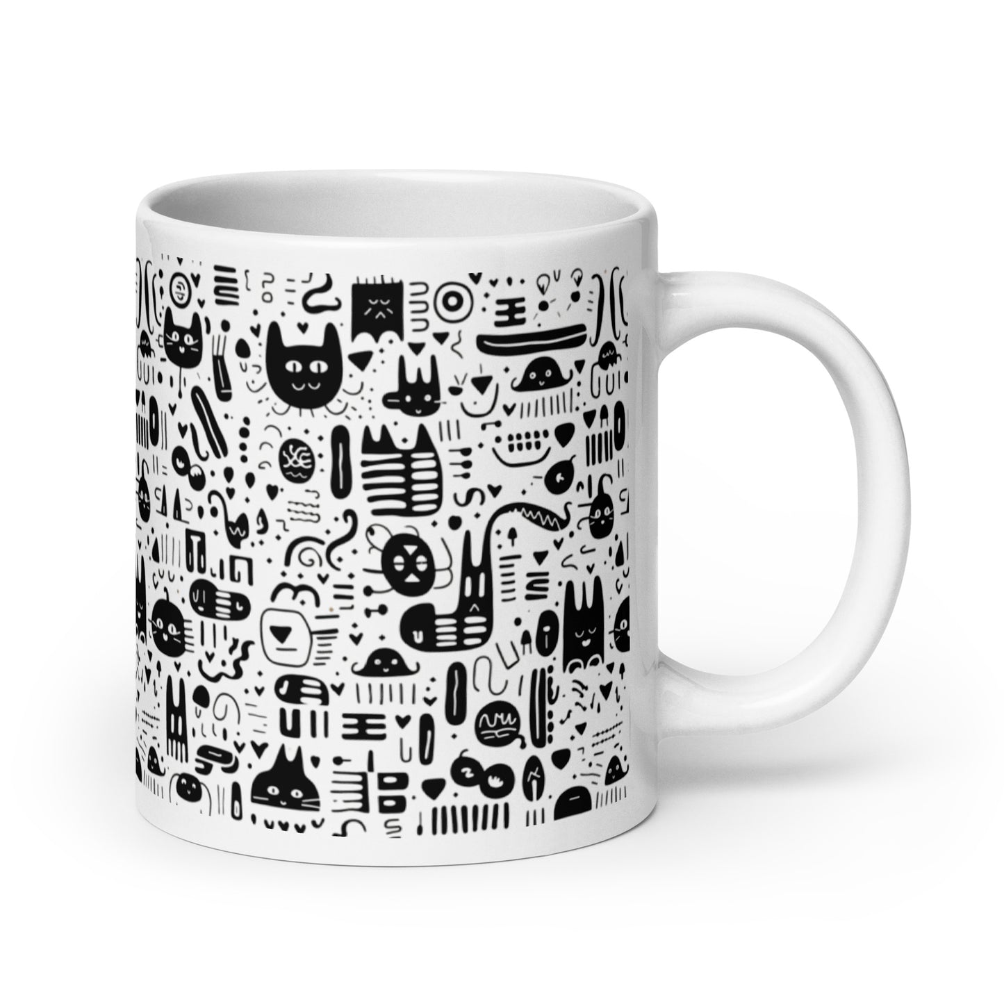 Inkstone Prowl ceramic coffee mug - 20 oz - handle on right