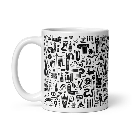 Inkstone Totem ceramic coffee mug - 11 oz - handle on left