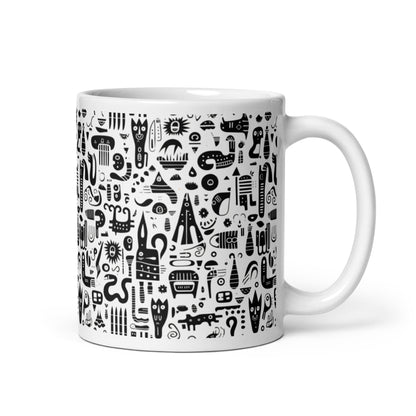 Inkstone Totem ceramic coffee mug - 11 oz - handle on right