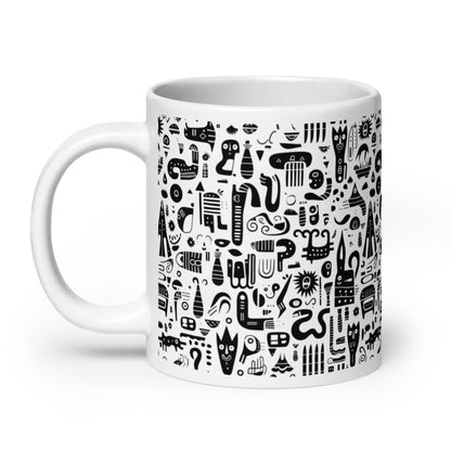 Inkstone Totem ceramic coffee mug - 20 oz - handle on left