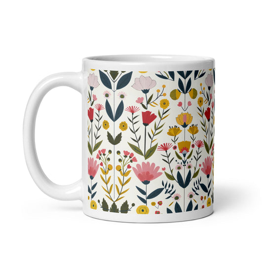Posy — Hawthorn ceramic coffee mug - 11oz - handle on left