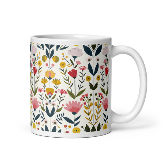 Posy — Hawthorn ceramic coffee mug - 11oz - handle on right