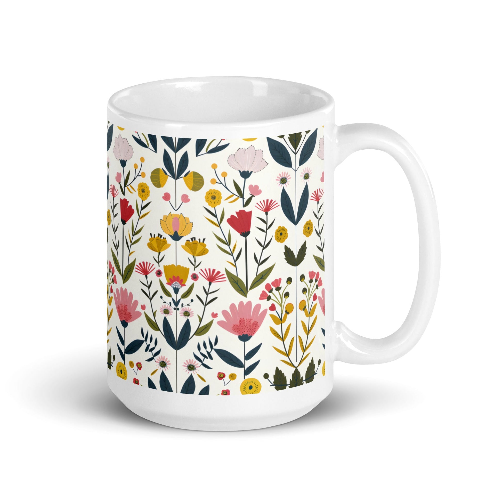 Posy — Hawthorn ceramic coffee mug - 15oz - handle on right