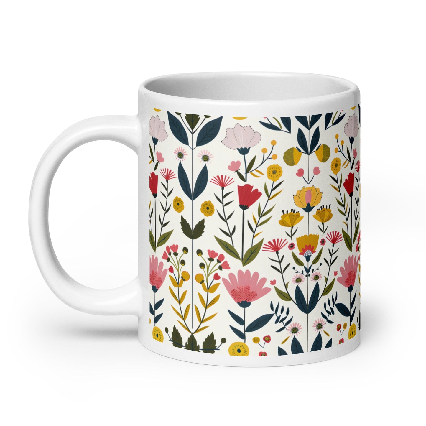 Posy — Hawthorn ceramic coffee mug - 20oz - handle on left