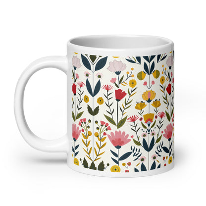 Posy — Hawthorn ceramic coffee mug - 20oz - handle on left