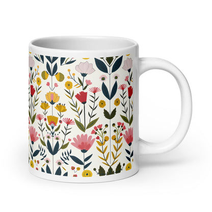 Posy — Hawthorn ceramic coffee mug - 20oz - handle on right