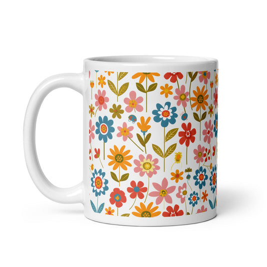 Posy — Jubilee ceramic coffee mug - 11oz - handle on left