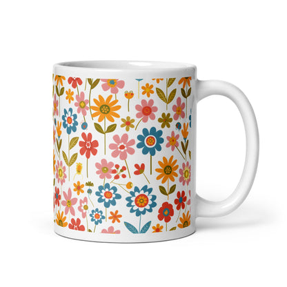 Posy — Jubilee ceramic coffee mug - 11oz - handle on right