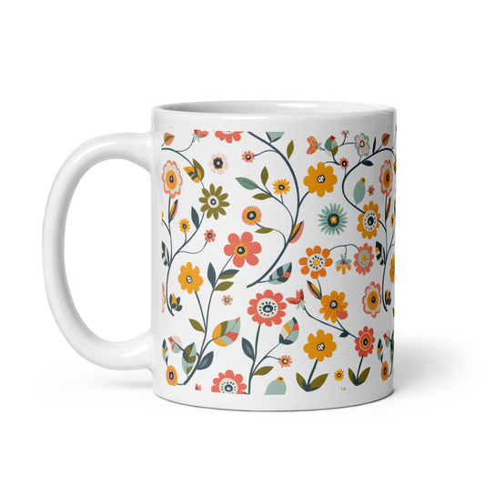 Posy — Ramble ceramic coffee mug - 11oz - handle on left